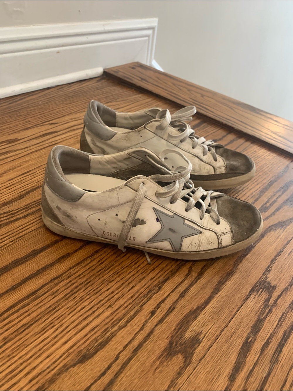 Golden Goose White and Black Sneakers size 9